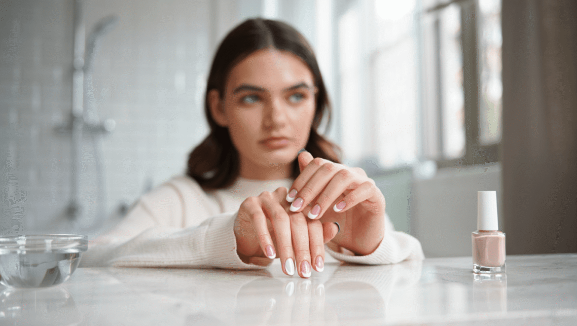 
DIY beauté : voici l'astuce pour réussir à coup sûr une french
manucure parfaite à la maison !

