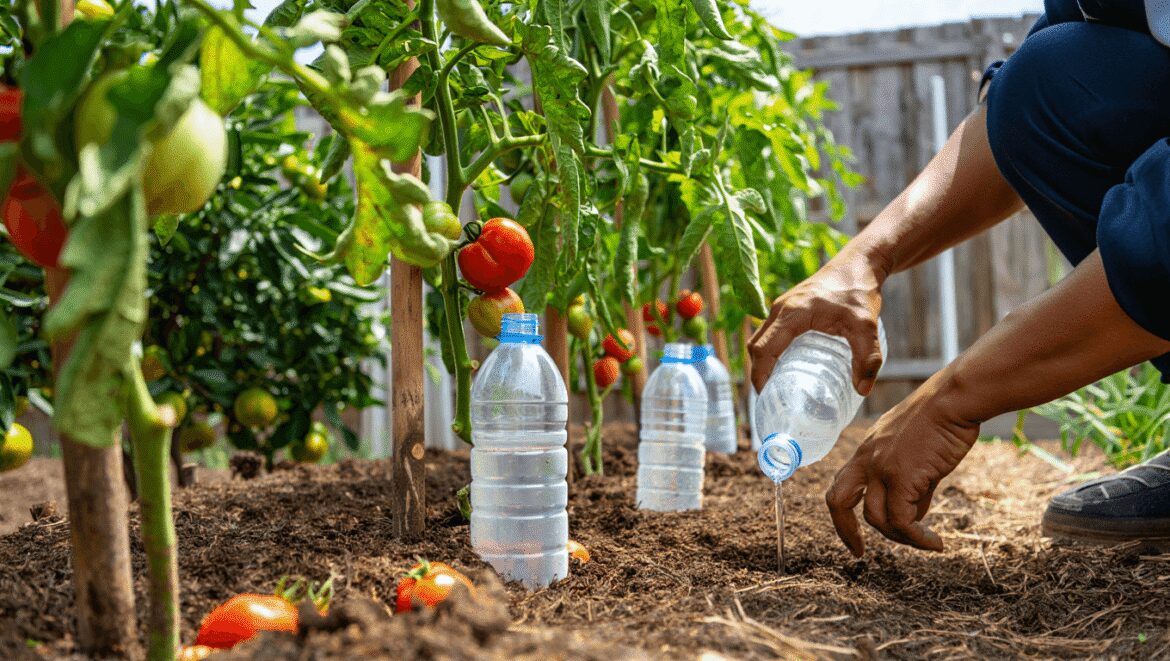 Pourquoi les jardiniers enterrent des bouteilles au pied des tomates et agrumes avant les premières vagues de chaleur
