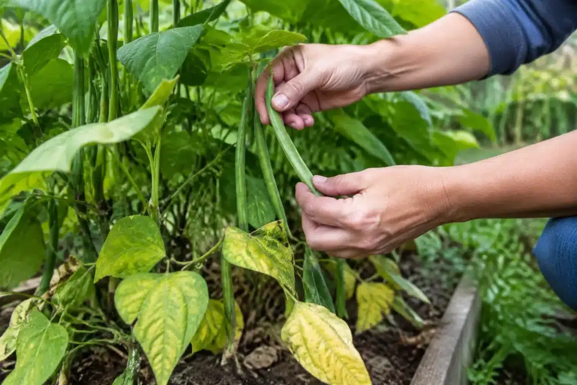 Comment continuer à récolter des haricots si leurs feuilles jaunissent à la base ?